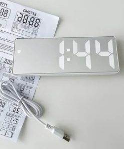 LED Mirror Digital Alarm Clock