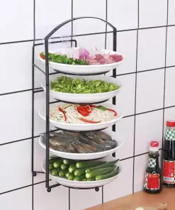 5 Layer Kitchen Punch Free Portable Space Saving Dish Rack