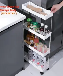 Narrow Type Multi Purpose Gap Storage Trolley Rack Multifunctional Movable Gap Storage Cart