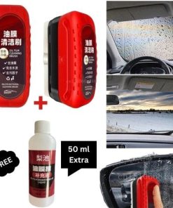 Glass Oil Film Remover Powerful Windshield Cleaner with 50ml refill