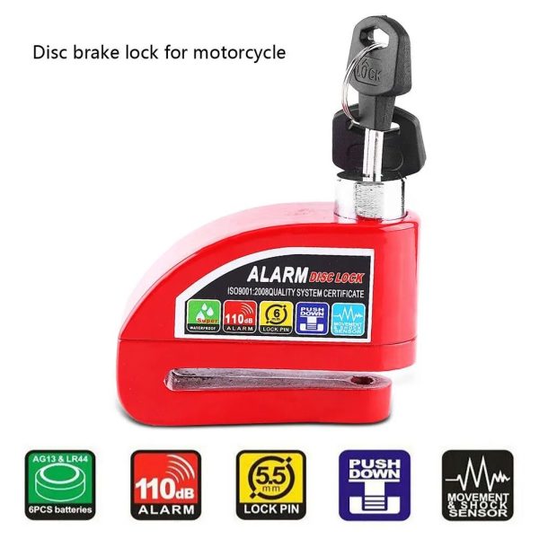 Motorcycle Brake Anti-theft Wheel Disc Alarm Security Lock