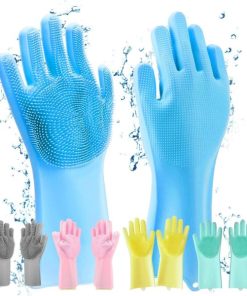 2Pcs Magic Silicone Dish Washing Gloves(2Pcs)