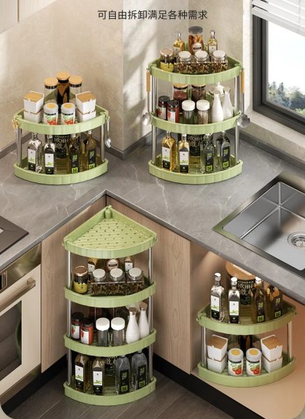 4 Layer Corner Trolly Rack Multifunctional Corner Storage Rack for ...