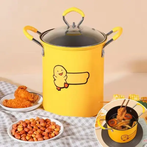 2L Stainless Steel Deep Fryer Pot with Basket – Oil Filter Design for Fries, Chicken, Shrimp & Snacks