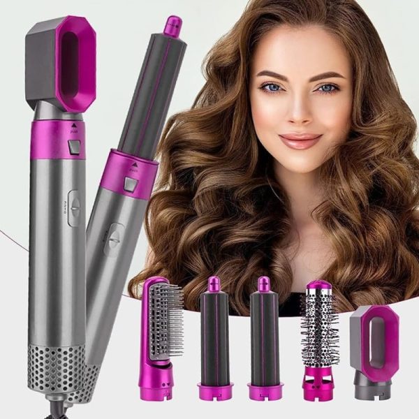 5 in 1 Hair Styler Hot Air Brush – Hair Dryer, Straightener, Curler, Comb & Volumizer with Negative Ion Technology for Easy Hair Styling