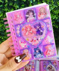 Princess Series Cute Notebook with Water-Based Stickers – Kids Cartoon Diary for Study, Journaling, School & Gift Use