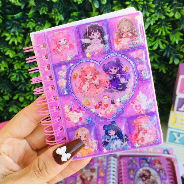 Princess Series Cute Notebook with Water-Based Stickers – Kids Cartoon Diary for Study, Journaling, School & Gift Use