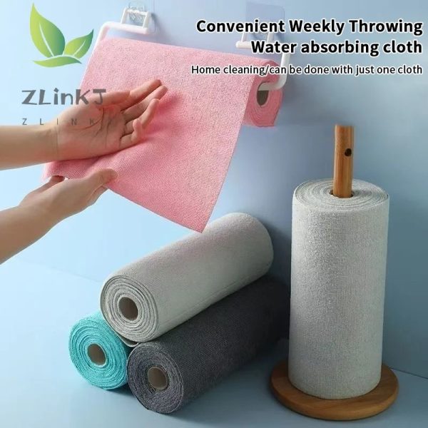 Cleaning Cloth Roll Durable Reusable Dish Towel For Kitchen Greaseproof And Quick Drying Microfiber Hand-tear Rags