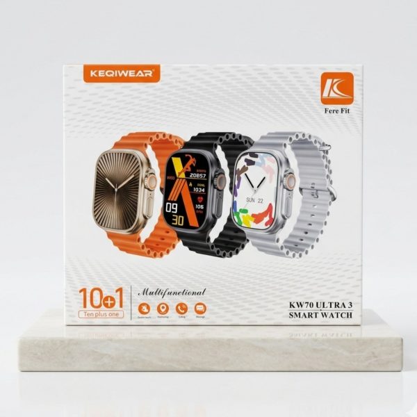 Premium Smart Watch Keqiwear KW70 Ultra 3 , With 10 Stylish Strap