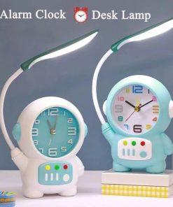 Cartoon Desk Lamp with Alarm Clock Desk Lamp Light Children Kids Reading Study Bedroom Living Room