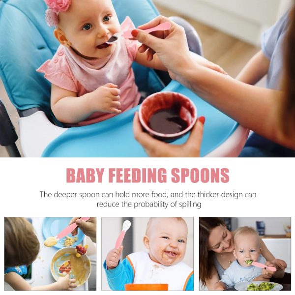 2Pcs Cute Baby Spoons Set Essential Silicone Feeding Spoons Compact Design for Kids