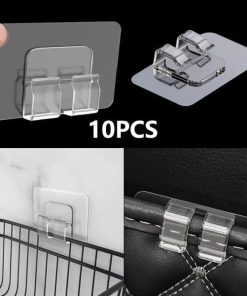 10 Pcs Grip-Master Strong-Hold Hooks – Heavy Duty Self-Adhesive Wall Hooks for Home & Kitchen Use (10 PCS)