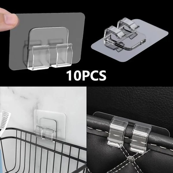 10 Pcs Grip-Master Strong-Hold Hooks – Heavy Duty Self-Adhesive Wall Hooks for Home & Kitchen Use (10 PCS)