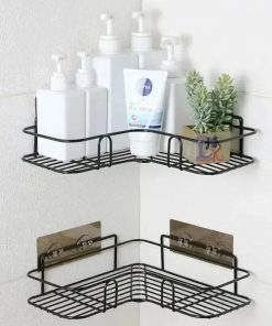 1 Pcs Stainless Steel Bathroom Corner Shelf – Wall Mounted Rustproof Storage Rack for Shower & Kitchen