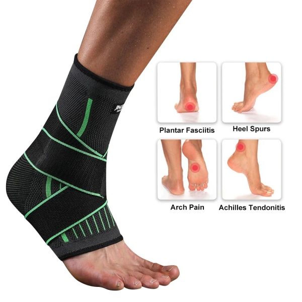 Elastic Ankle Brace Compression Sleeve – Foot Support Stabilizer for Plantar Fasciitis, Achilles Tendonitis & Sports Use