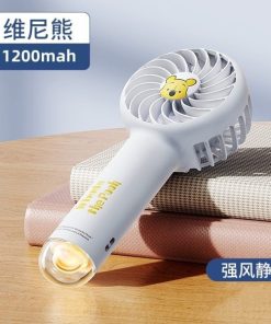 Cute Mini Handheld Fan with LED Light – 1200mAh Rechargeable Portable Fan for Indoor & Outdoor Use