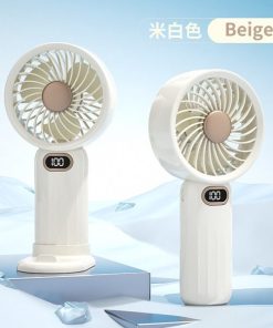 NEW MEET SUN 100-Speed Handheld Portable Fan – Double Battery Cooling Fan with Digital Display, Adjustable Mini Desk & Travel Fan