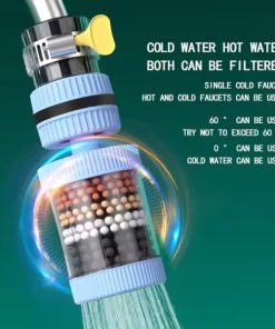 360° Rotation Kitchen Faucet Water Filter – 6 Layer Carbon Filtration Tap Purifier, Removable & Washable Splash-Proof Water Saver for Sink & Bathroom Use