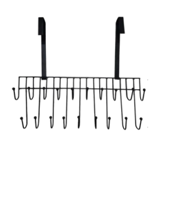 19 Hooks Magic Door Hanger – Multi-Function Over Door Space Saver Steel Rack for Clothes, Towels, Bags & Kitchen Accessories