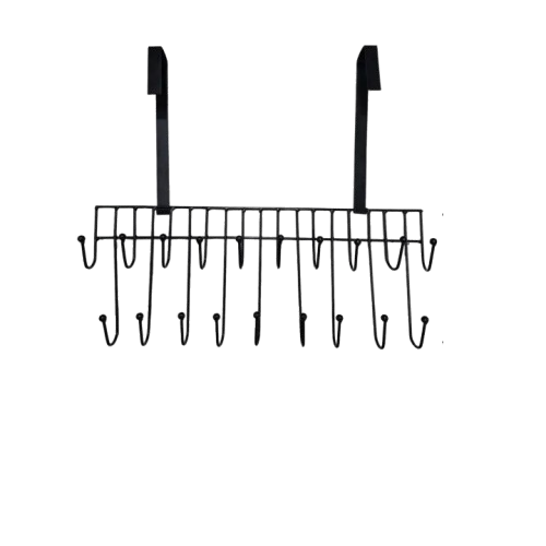 19 Hooks Magic Door Hanger – Multi-Function Over Door Space Saver Steel Rack for Clothes, Towels, Bags & Kitchen Accessories