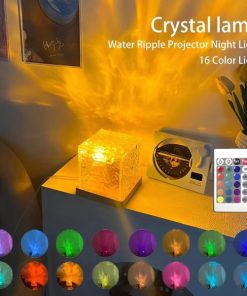 16 Color Ocean Wave Projector Light – Northern Lights Aurora Ripple LED Lamp with Remote Control for Bedroom, Bathroom & Home Decor
