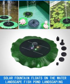 Lotus Leaf Solar Powered Floating Fountain Pump – Green Leaf Design Automatic Water Fountain for Bird Bath, Garden Pond, Aquarium & Outdoor Decoration