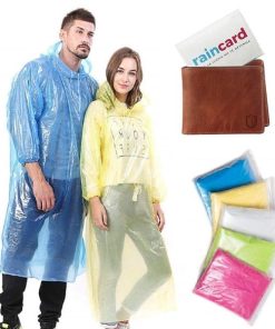 Portable Disposable Rain Poncho Rain Card – Waterproof Pocket Raincoat with Hood for Men & Women Outdoor Use