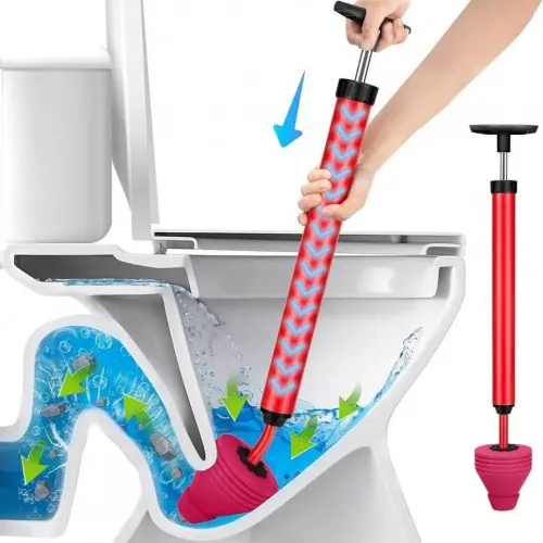 High Pressure Toilet Plunger with Powerful Air Pump – Anti-Clogging Drain Cleaner Tool for Bathroom, Kitchen Sink & Sewer Pipes