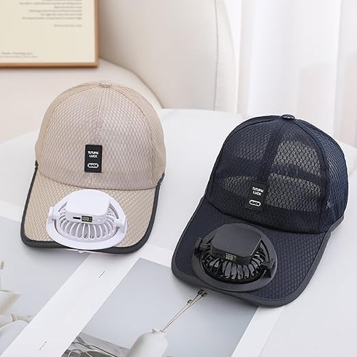 Solar Powered Fan Hat for Men & Women – USB Rechargeable Cooling Baseball Cap with Adjustable 3-Speed Fan & UPF50+ Sun Protection for Travel, Gardening, Fishing & Outdoor Activities