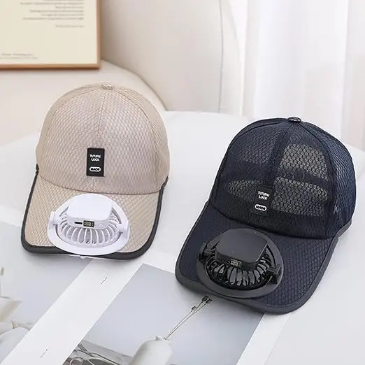 Solar Powered Fan Hat for Men & Women – USB Rechargeable Cooling Baseball Cap with Adjustable 3-Speed Fan & UPF50+ Sun Protection for Travel, Gardening, Fishing & Outdoor Activities