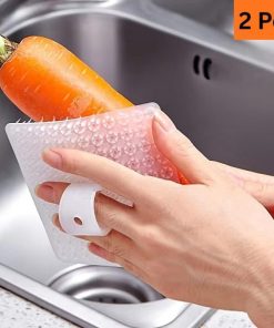 2 PCS Multi-Purpose Fruit & Vegetable Cleaning Brush – Reusable Soft Bristle Kitchen Scrubber for Fruits, Vegetables, Pots & Sink Cleaning (2 Pcs)
