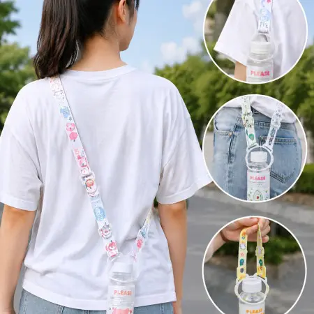 2-in-1 Portable Water Bottle Shoulder Strap – Adjustable Crossbody Drink Carrier with Secure Bottle Holder for Mineral Water, Sports Bottles & Outdoor Travel