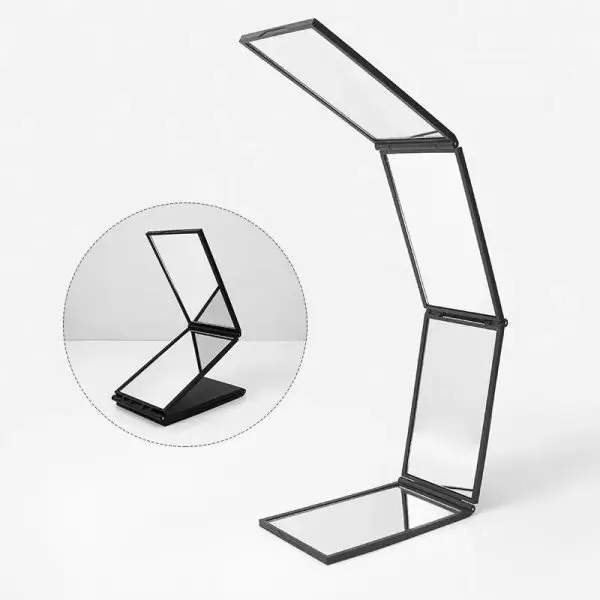 Portable 4-Way 360 Degree Folding Mirror – HD Multi-Angle Makeup, Hair Cutting, Barber, Braiding & Grooming Vanity Mirror for Men & Women