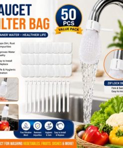 50Pcs Anti-splash Cotton Thickened Filter High-density Universal Faucet Filter (with 10pcs T-strap)