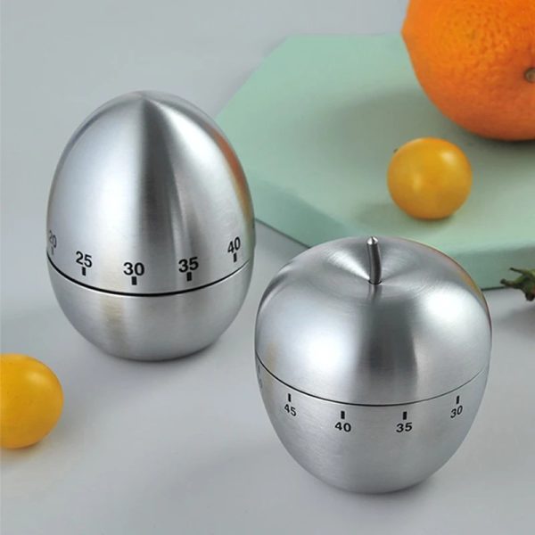 Premium Stainless Steel Mechanical Kitchen Timer – 60 Minute Manual Countdown Alarm Clock for Cooking, Baking, Study, Workout & Time Management