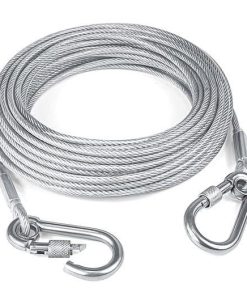 Heavy Duty Stainless Steel Clothesline Rope with Safety Hooks – Rust-Resistant Portable Clothes Drying Wire for Home, Bathroom, Balcony, Travel, Camping & Outdoor Use