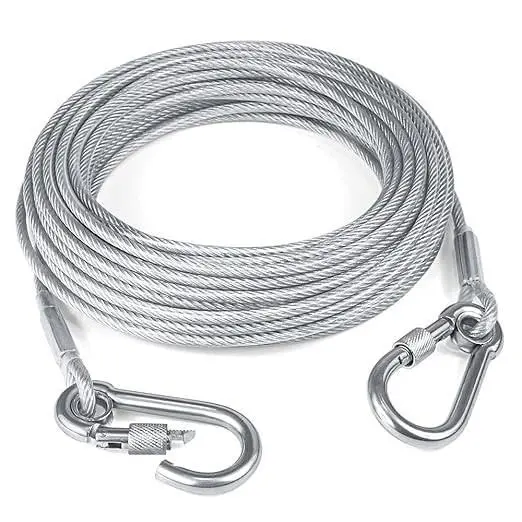 Heavy Duty Stainless Steel Clothesline Rope with Safety Hooks – Rust-Resistant Portable Clothes Drying Wire for Home, Bathroom, Balcony, Travel, Camping & Outdoor Use