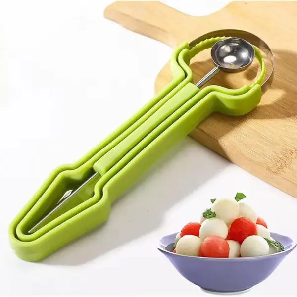 Three-In-One Fruit Baller, Melon Scooper, Fruit Meat Extractor, Carving Knife, Fruit Tool