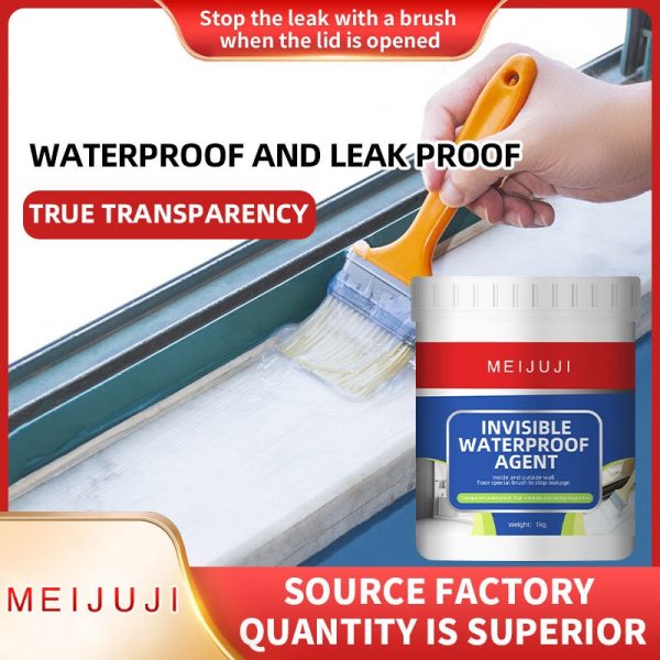 300g Transparent Waterproof Sealant Glue – Invisible Water-Based Leak Repair Coating for Roof, Wall, Bathroom, Toilet, Balcony, Concrete, Tiles, Indoor & Outdoor Waterproof Protection