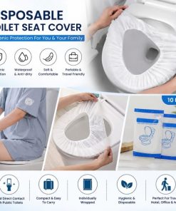 10 Pcs Disposable Toilet Seat Cover – Waterproof Non-Woven Travel Toilet Seat Mat for Public Toilet, Hotels, Hospitals, Airplane & Camping