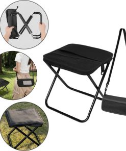 Foldable Backpack Stool – Portable Lightweight Folding Chair with Carry Bag for Camping, Fishing, Hiking, Travel & Outdoor Activities