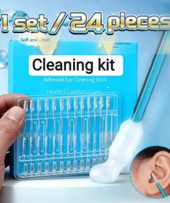 24 Pcs Reusable Silicone Sticky Ear Wax Removal Sticks – Washable Ear Cleaning Earbud Tools for Adults & Kids