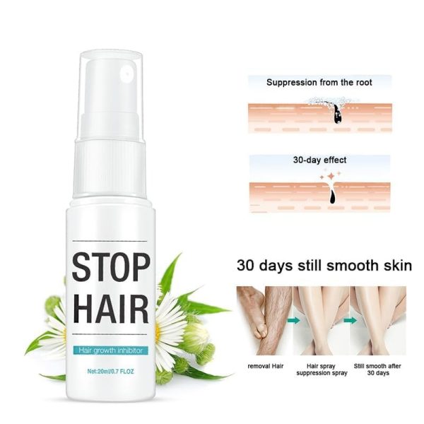 20ml Hair Growth Inhibitor Spray – Painless Hair Reduction & Post-Removal Care for Men & Women, Suitable for Face, Arms, Legs & Underarms