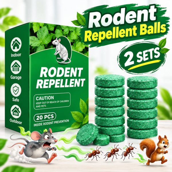 20 Pcs Natural Peppermint Oil Rodent Repellent Balls – Plant-Based Mouse & Rat Deterrent, Long-Lasting Scent for Indoor & Outdoor Use (2 Set)