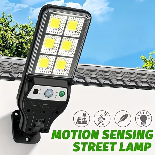 108 COB LED Solar Motion Sensor Wall Light – Waterproof Outdoor Security Lamp with Remote Control, 3 Lighting Modes & Wide-Angle Illumination for Garden, Patio, Yard, Pathway & Street