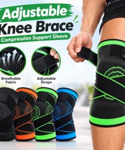 2 Pcs Adjustable Knee Compression Brace for Knee Pain Support – Breathable Elastic Knee Sleeves with Adjustable Straps for Men & Women (1 Pair)
