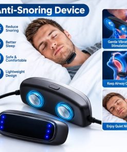 Smart EMS Anti-Snoring Device – 6-Level Intelligent Snore Detection, Throat Pulse Sleep Aid with Rechargeable & Portable Design for Men & Women