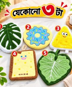 3 Pcs Cute Cartoon Hanging Hand Towels – Soft & Absorbent Coral Fleece Quick-Dry Hand Towels for Kitchen & Bathroom