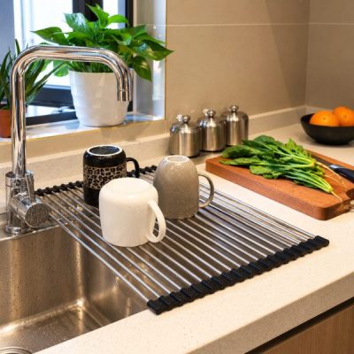 Modern Kitchen Sink Drying Rack Scene 1