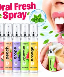 2 Pcs Fruit Flavour Oral Fresh Spray – 22ml Natural Herbal Mouth Freshener for Instant Fresh Breath & Everyday Bad Breath Oral Care Mist (2 Pcs)